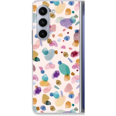 Afbeelding van Case Company® hoesje geschikt voor Samsung Galaxy Z Fold5 Terrazzo Memphis Soft Cover Telefoonhoesje Bescherming aan alle Kanten en Schermrand