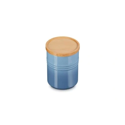 Afbeelding van Le Creuset Voorraadpot M in Aardewerk met Houten Deksel, 10 cm, 0,54 L, Chambray, 60825544340099