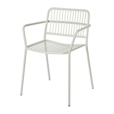 Afbeelding van Broste Copenhagen Eden stoel met armleuningen Beige grey