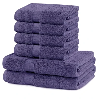 Afbeelding van DecoKing Marina Set van 6 katoenen kwaliteit 525 g/m² 4 handdoeken 50 x 100 cm en 2 badhanddoeken 70 140 violet absorberend