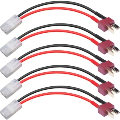 Afbeelding van EatPitaya T Plug Mannelijk naar Tamiya Vrouwelijke Kabel, Deans Stijl Grote Batterij Connector 10cm/3.93in ESC adapter 14AWG Flexibele Siliconen Lipo Oplaadkabel 5