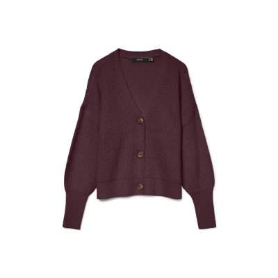 Afbeelding van VERO MODA Vmlea Ls V hals manchet cardigan Noos gebreide jas voor dames, Winetasting, L