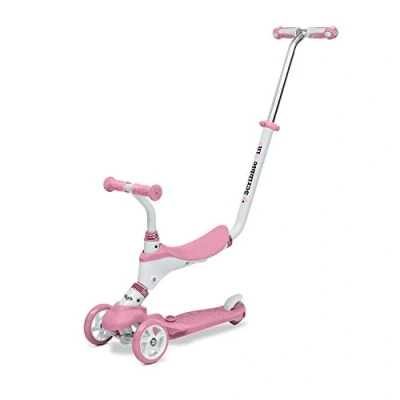 Afbeelding van Mondo On&amp;Go Scribble scooter voor kinderen 5 in 1, met zitting, pedalen van zacht rubber en grote 3 wielen kinderen, leeftijd 1 tot jaar, max. 50 kg, kleur roze, 28575