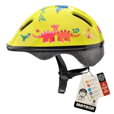 Afbeelding van meteor® fietshelm kinderhelm MTB scooter helm helmet voor downhill scheidingshelm mountainbike inliner skatehelm BMX jongens meisjes Fahrradhelmet bike KS06 (dino, XS 44 48 cm)
