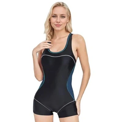 Afbeelding van BEACHKINI zwempak Dames badpak uit één stuk Open rug Concurrerende badmode,Black blue1,EU 42