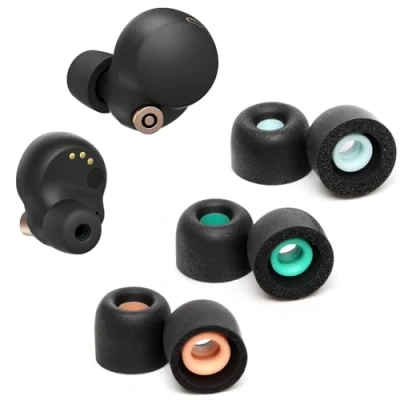 Afbeelding van oordopjes van traagschuim voor Sony WF 1000XM4, vervanging oorstuk schuimtips 1000XM4 Fit oplaadcase (mat oppervlak, 3 paar, SML)