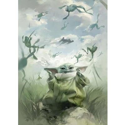 Afbeelding van Komar Artprint Star Wars The Mandalorian Grogu Frogs 50 x 70 cm (breedte hoogte) kinderkamer, wandsticker (set)
