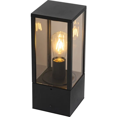Afbeelding van QAZQA Staande buitenlamp zwart met smoke 40 cm IP44 Charlois