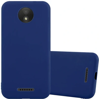 Afbeelding van Cadorabo Hoesje geschikt voor Motorola MOTO C in CANDY DONKER BLAUW Beschermhoes gemaakt van flexibel TPU silicone Case Cover