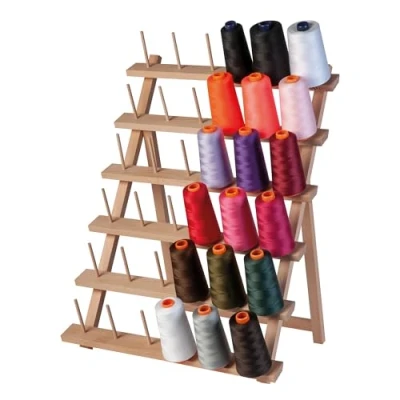 Afbeelding van Milward Serger Draadstandaard Houten draadkloshouder, vrijstaand of aan de muur gemonteerd, 36 spoelen, 43 x 57 cm
