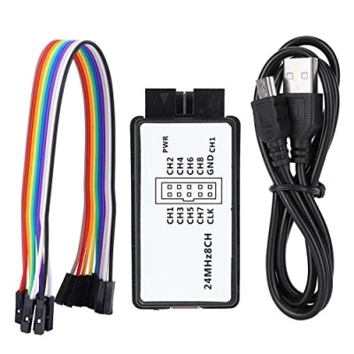 Afbeelding van USB Logic Analyzer, 8 CH 24 MHz Kanaals Input Geheugen, kabel Compatibel, met en Jump Wire