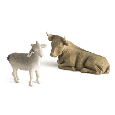 Afbeelding van Willow Tree &quot;Ox and Goat&quot; Beeldje Kerstartikel