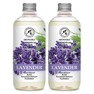 Afbeelding van Navulling geurstokjes Lavendel 2x500ml Intensieve Verse Langdurige en Frisse Geur Verdampingsduur van 20 weken Aromatherapie Diffuser Luchtverfrisser huisparfum geurolie hergebruik geurverspreider Aromatika
