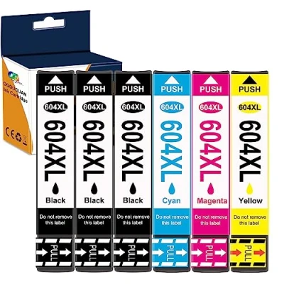 Afbeelding van OGOUGUAN 604XL inktcartridge compatibel met Epson 604 XL voor XP 2200 2205 3200 3205 4200 4205 WF 2910 2930 2935 2950 (3x zwart, 1x cyaan, magenta, 1 x geel)