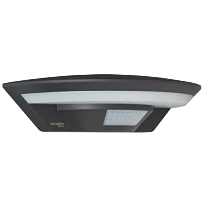 Afbeelding van Oktaplex lighting buitenlamp 10W 800lm 3000K warm wit IP54 sensor antraciet Ambo Motion met bewegingsmelder