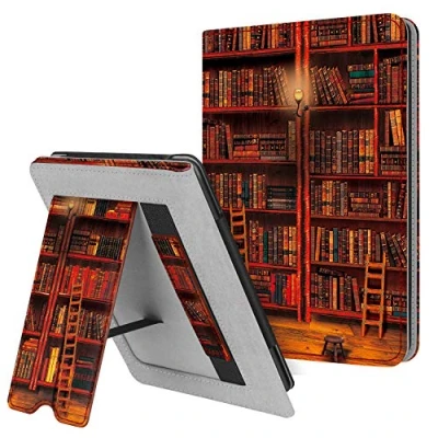 Afbeelding van Fintie Hoes voor Kindle Paperwhite (Fits All New 10th Generation 2018 / Generations) Premium PU leer Stand Protective Cover met Kaartsleuf en Handband, Library