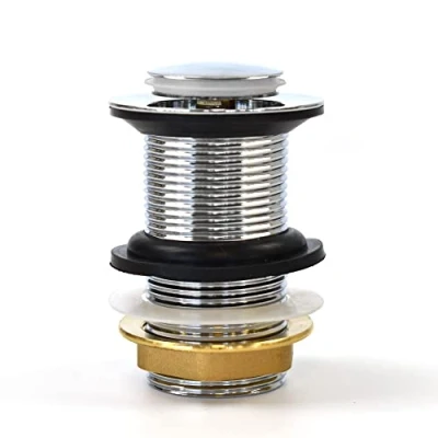 Afbeelding van Xcel Home™ Kwaliteit Unslotted Chrome Click Clack Basin Pop Up Afval Messing Wastafel Plug