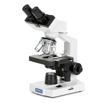Afbeelding van AmScope M82ES OMAX Laboratorium led composiet Binoculaire microscoop met mechanische dubbellaagse tafel en coaxiale grote/fijne scherpstelknop, 40x 2000x