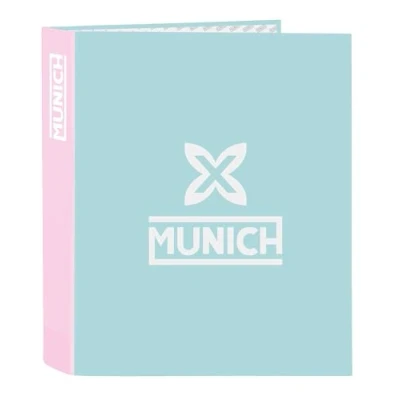 Afbeelding van München HEAVEN Ringmap met 4 ringen, ideaal voor kinderen van verschillende leeftijden, comfortabel en veelzijdig, kwaliteit duurzaamheid, 27 x 6 33 cm, hemelsblauw, Lichtblauw, Standaard, casual