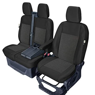 Afbeelding van Stoelhoezen Tailor Made op maat gemaakt compatibel met Ford Transit Custom vanaf 2012 en 2018, stoffen hoezen