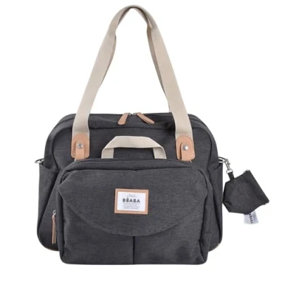 Afbeelding van Béaba Geneva II Luiertas Verzorgingstas 23L Inclusief Verschoonmat &amp; Koelvak Grijs Dark Heather Grey