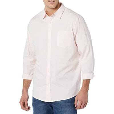 Afbeelding van Amazon Essentials Regular Fit Stretch Poplin overhemd met lange mouwen voor heren, roze, XS