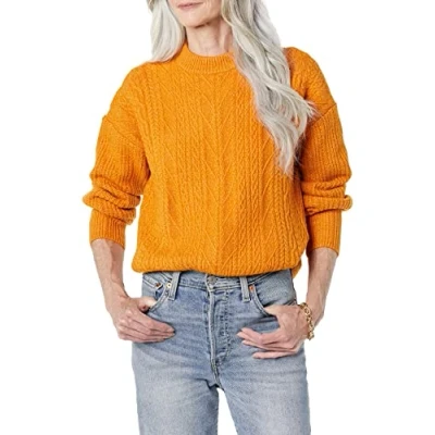 Afbeelding van Amazon Essentials Dames Soft Touch Moderne Kabel Crewneck Sweater (Verkrijgbaar in Grote Maat), Oranje, XX Large