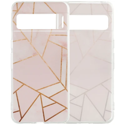 Afbeelding van Google Pixel 8 Pro Hoesje Siliconen en TPU (zacht) iMoshion Softcase/Backcover Floral Green Telefoonhoesje
