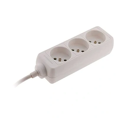 Afbeelding van Stekkerdoos, 3 stopcontacten, 16 A, 2P+T, wit Zenitech