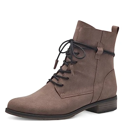 Afbeelding van MARCO TOZZI dames 2 25112 41 Lace Boot Flat, Pepper, 37 EU