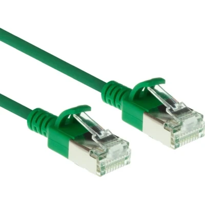 Afbeelding van ACT DC7710 LSZH U/FTP CAT6A Datacenter Slimline Patchkabel Snagless RJ45 Connectoren Groen 10 meter