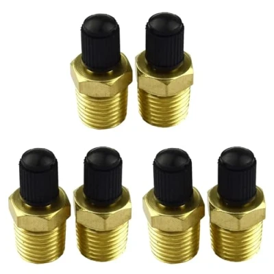 Afbeelding van 6 stks 1/4 &quot;voor NPT Messing Luchtcompressor Tank Vulklep for Schrader Schroef Stype LOPDWIM