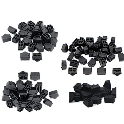 Afbeelding van 200 STKS Hub Poort RJ45 Anti Stof Cover Cap Protector Plug Zwart Siliconen Ethernet