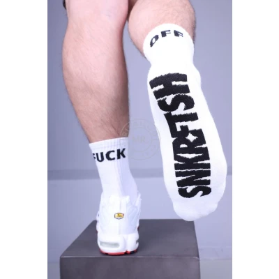 Afbeelding van SNKRFTSH Socks FUCK OFF Men Size: 43 46 / White