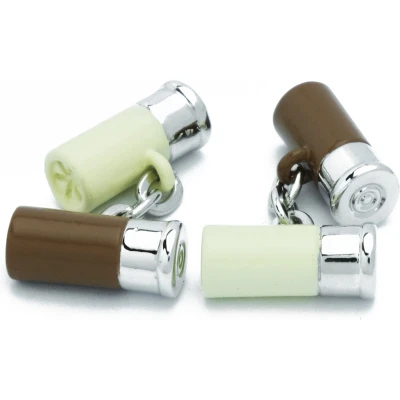 Afbeelding van Manchetknopen Kogelhulzen Beige en Bruin met Ketting