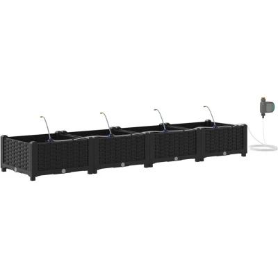 Afbeelding van vidaXL Plantenbak Zwart Kunststof 160 x 40 22 cm Waterbestendig