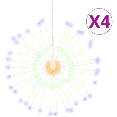 Afbeelding van Kerstverlichting vuurwerk 4 st 140 meerkleurige LED&#039;s 17 cm