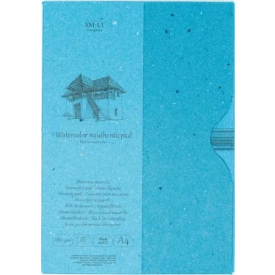Afbeelding van SMLT AA 35 Authentic Line A4 aquarelblok authentieke pad, 280 gsm wit aquarelpapier, vellen
