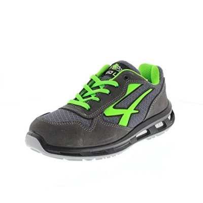 Afbeelding van U Power Red Lion Point, uniseks veiligheidsschoenen, lichtgewicht, flexibele, anti lek lederen sneakers, met Infinergy inzetstuk, aluminium neuskappen Grey &amp; Green 39