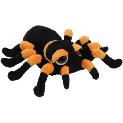 Afbeelding van Suki gifts Pluche knuffel spin tarantula zwart/oranje 22 cm speelgoed Knuffeldier