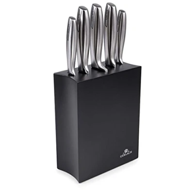 Afbeelding van Gerlach Messenset in zwart blok modern, roestvrij staal, zilver, 21 x 9 36 cm, 5 eenheden