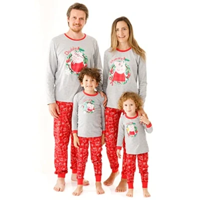Afbeelding van Peppa Pig Kerst Familie Pyjama George Mummy Daddy Feestelijke PJ&#039;s Set Voor Vrouwen Mannen Baby Peuters Kids Kerstavond Doos Gift, Vrouwen, L
