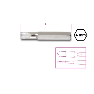 Afbeelding van Beta 4 mm bits voor sleufschroeven 1256LP 1,8 012560004