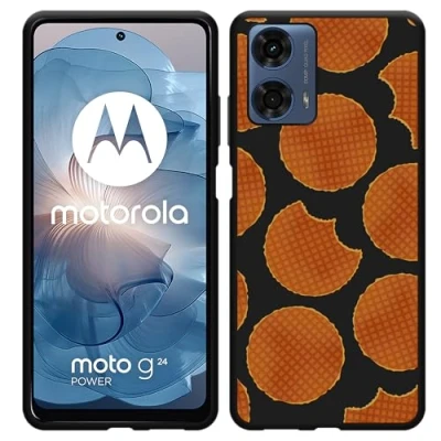 Afbeelding van Cazy Hoesje geschikt voor Motorola Moto G04 / G04s G24 Power Zwart Stroopwafels