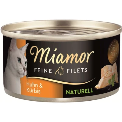Afbeelding van Miamor Fijne Filets Naturel 6 x 80 g Kattenvoer Kip &amp; Pompoen