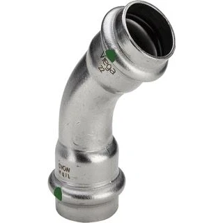 Afbeelding van Viega sanpress inox bocht 45 sc mof 22mm 435790 435 790