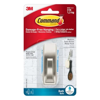 Afbeelding van Command Bad Medium Moderne Reflecties Satijn Nikkel Metalen Haak MR02 SN B