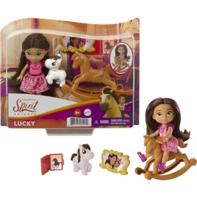 Afbeelding van Spirit Untamed Jonge Lucky Pop (10,16 cm), 5 beweegbare gewrichten en verhaalaccessoires: Hobbelpaard, klein paard meer, geweldig cadeau voor kinderen van 3 jaar ouder