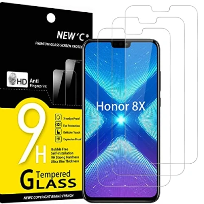 Afbeelding van NEW&#039;C 3 Stuks, Screen Protector voor Honor 8X, Gehard Glass Schermbeschermer Film 0.33 mm ultra transparant, resistent