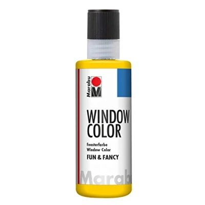 Afbeelding van Sticker en glasverf geel op waterbasis 80ml Fun &amp; Fancy